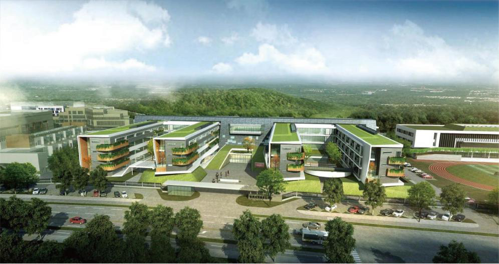 徐州市树恩中学高铁校区鸟瞰图 徐州市树恩中学高铁校区鸟瞰图